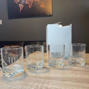 Marked (W) whiskey glasses